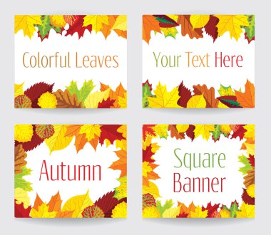 Sonbahar yaprakları ile kare afiş