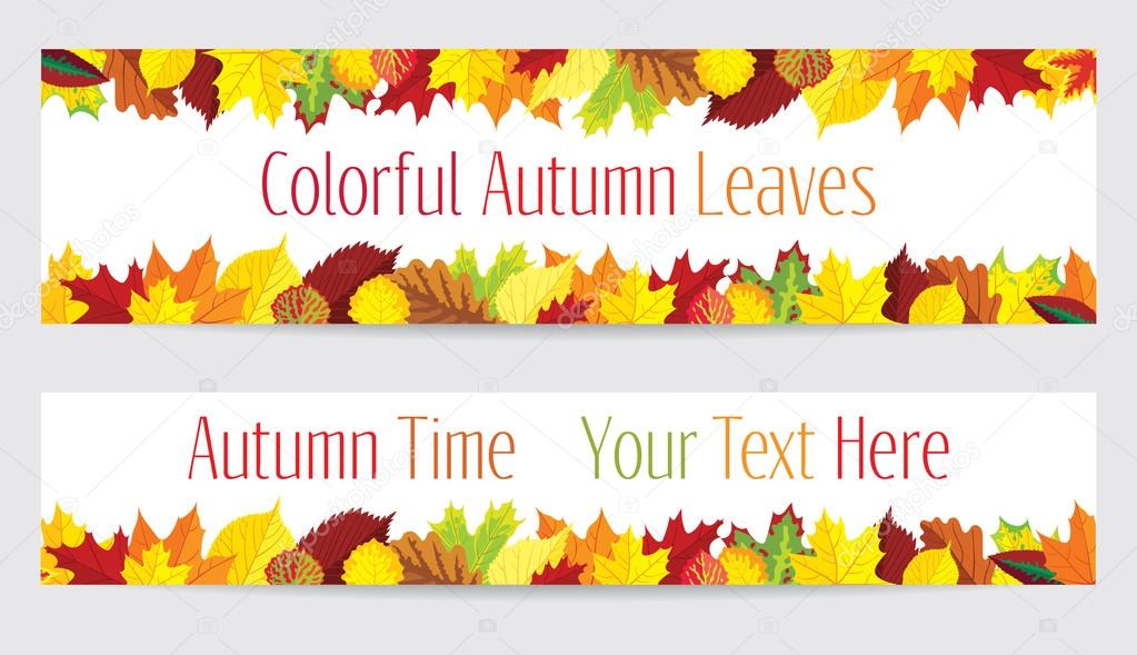 Colorful autumn leaves banners