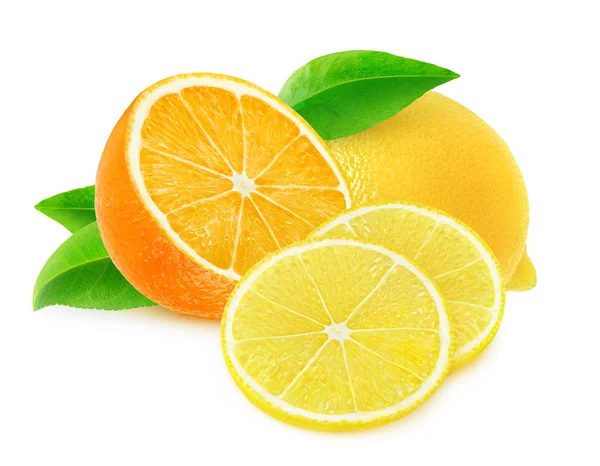 Řez pomeranče a citronu — Stock fotografie
