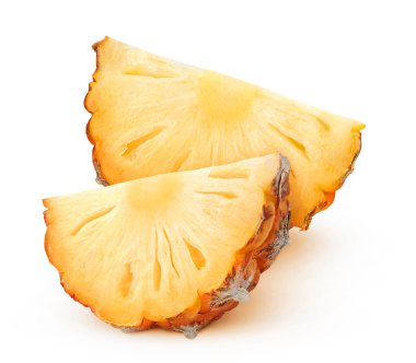 İzole ananas parçaları