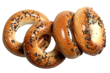 Beyaz bir arka planda simit