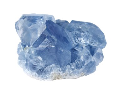 Celestine mineral beyaz bir arka plan üzerinde