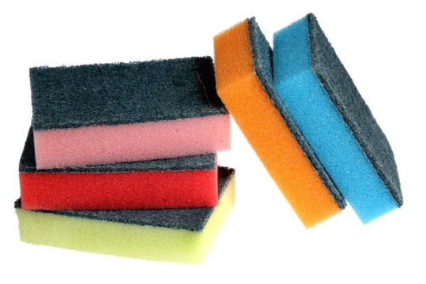 Beyaz bir arka plan üzerinde ovma sünger