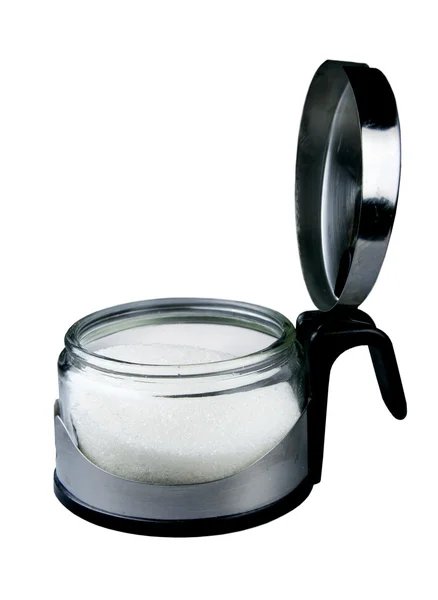 Zuckerdose auf weißem Hintergrund — Stockfoto