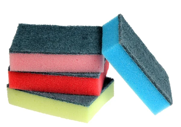Scouring sponge on a white background — Stock Photo, Image