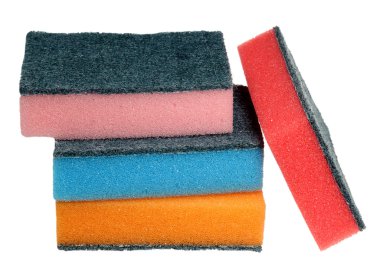 Beyaz bir arka plan üzerinde ovma sünger