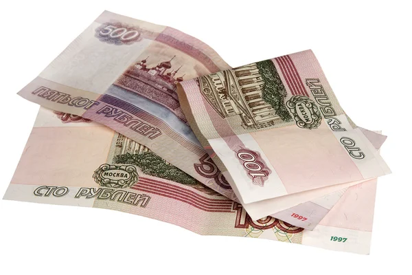 Notes five hundred and hundred rubles — Stock Photo, Image
