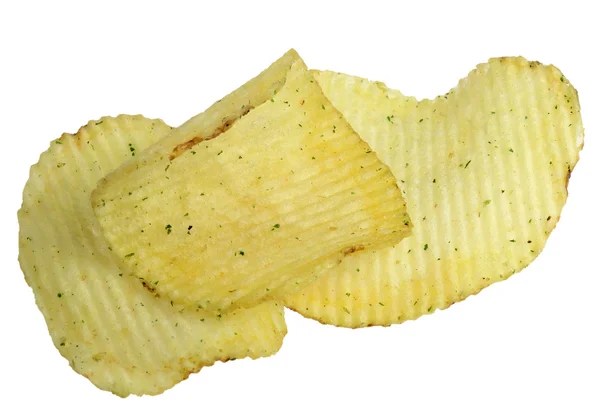Batatas fritas em um fundo branco — Fotografia de Stock