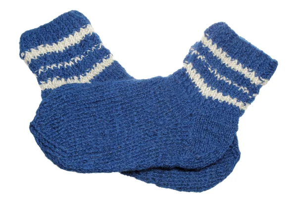 Vlněné ponožky na bílém pozadí — Stock fotografie