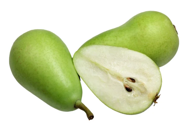 Fruit een peer rijp op een witte achtergrond — Stockfoto