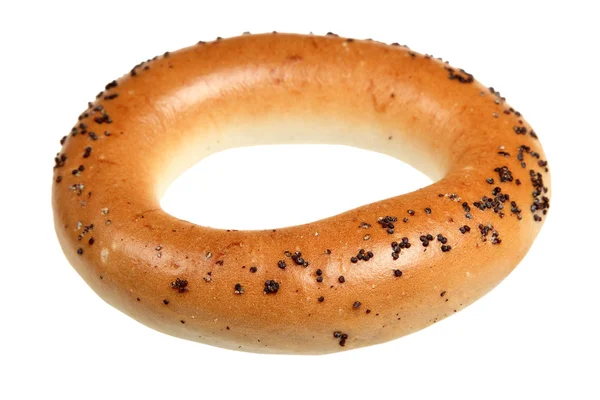 Bagel con papavero su bianco — Foto Stock