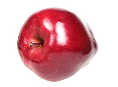Beyaz arkaplanda kırmızı elma
