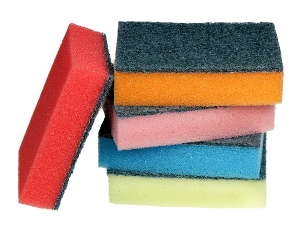 Beyaz bir arka plan üzerinde ovma sünger