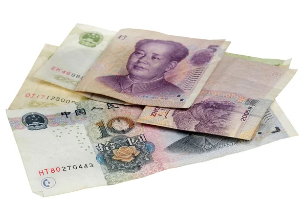 A kínai yuans, a fehér háttér — Stock Fotó