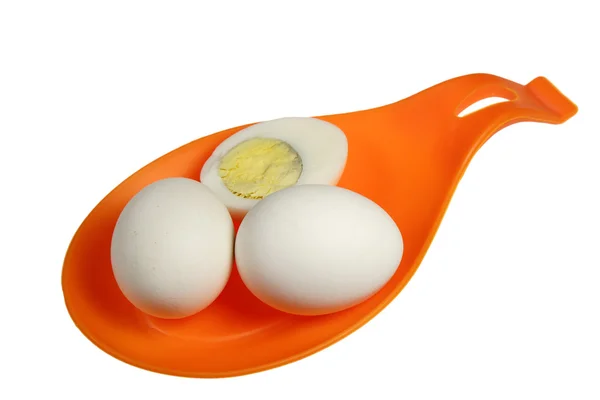 Τα αυγά σε ένα πορτοκαλί υποστήριξη — Φωτογραφία Αρχείου