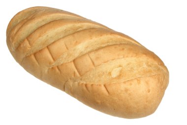 Uzun beyaz bir arka plan üzerinde beyaz somun somun