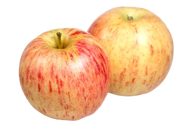 Zwei Äpfel sind auf weißem Hintergrund isoliert — Stockfoto
