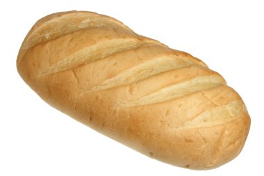 Uzun beyaz bir arka plan üzerinde beyaz somun somun