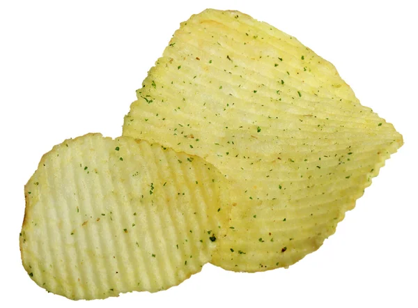 Aardappel chips op een witte achtergrond — Stockfoto