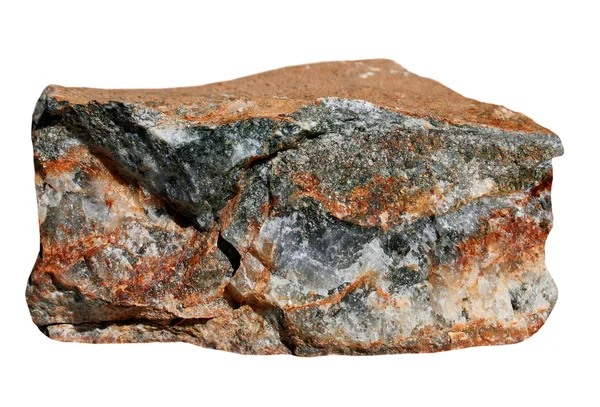 Cuarzo con sulfuros sobre fondo blanco — Foto de Stock