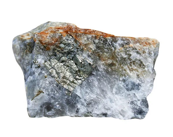 A szulfidok, fehér alapon kvarc — Stock Fotó