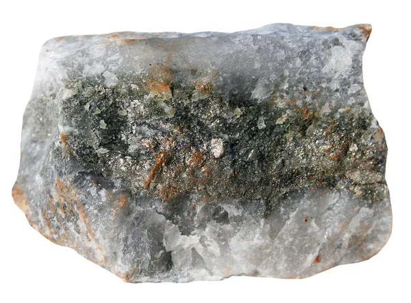 Quartz with sulfides on a white background — Stock Photo, Image