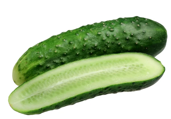 Beyaz zemin üzerinde iki salatalık — Stok fotoğraf