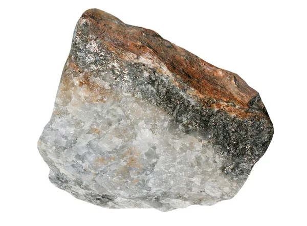 白い背景に硫化物の水晶 — ストック写真
