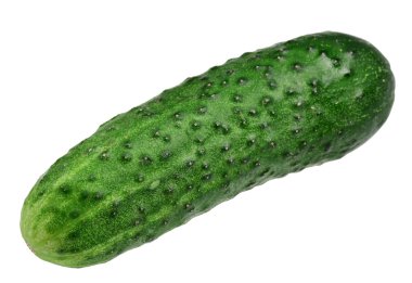 Beyaz arkaplanda yeşil salatalık