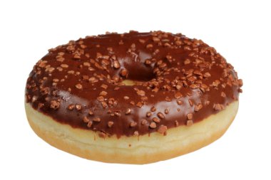 Simit beyaz zemin üzerine çikolata sır ile