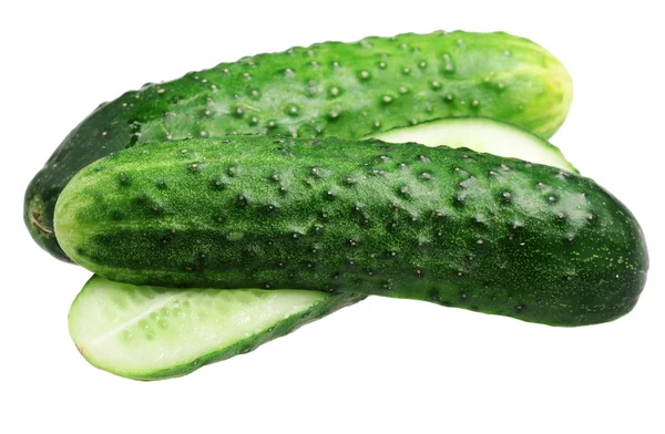 Two cucumbers on a white background — Stock Photo, Image