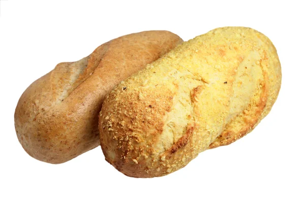 Baguette de maíz y trigo sobre fondo blanco —  Fotos de Stock