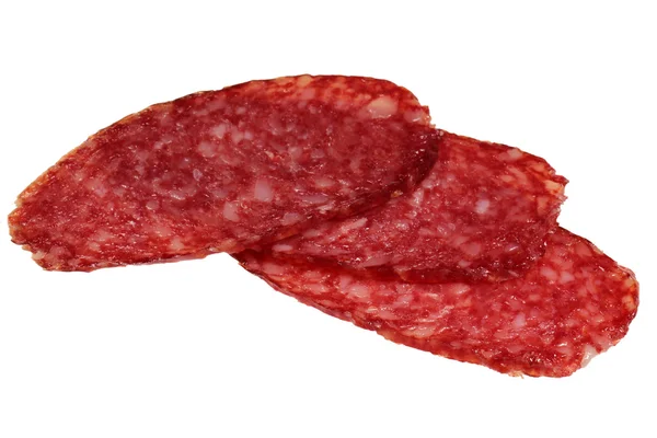 Saucisse fumée sur fond blanc — Photo