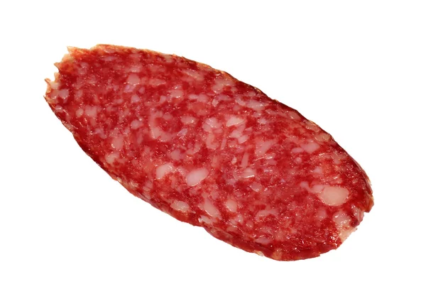 Salsiccia affumicata su sfondo bianco — Foto Stock