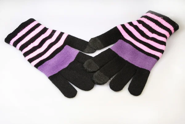 Barevné pletené rukavice — Stock fotografie