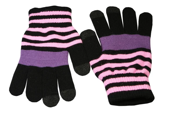 Färg stickade handskar — Stockfoto