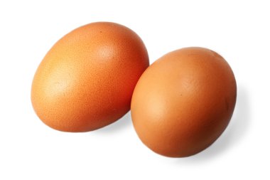 Beyaz arkaplanda yumurtalar