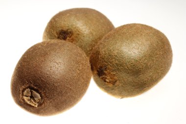 Beyaz zemin üzerinde bir kivi olgunlaşmış meyve