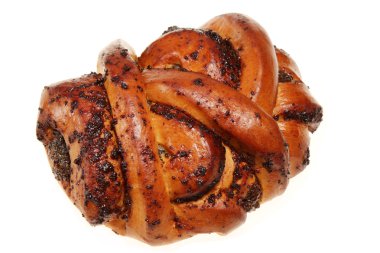 Poppy ile beyaz bir arka plan üzerinde rulo