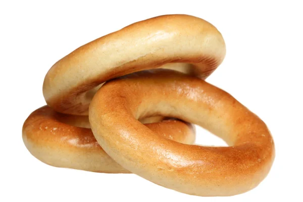 Halom fehér alapon bagel — Stock Fotó