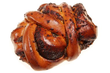 Poppy ile beyaz bir arka plan üzerinde rulo