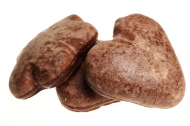 Beyaz bir arka plan üzerinde çikolata gingerbreads