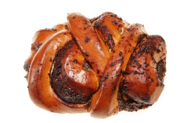 Poppy ile beyaz bir arka plan üzerinde rulo