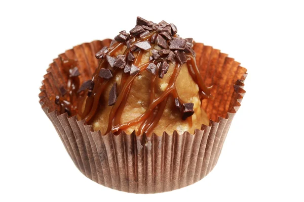 Gâteau au chocolat sur fond blanc — Photo