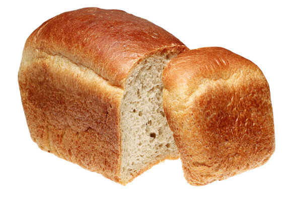 Loaf of bread on a white background
