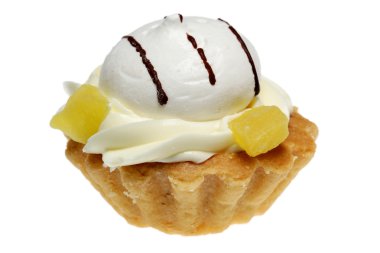 beyaz arkaplanda pasta