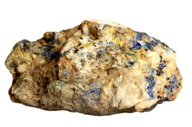 Beyaz bir arka plan üzerinde mineral lazurite