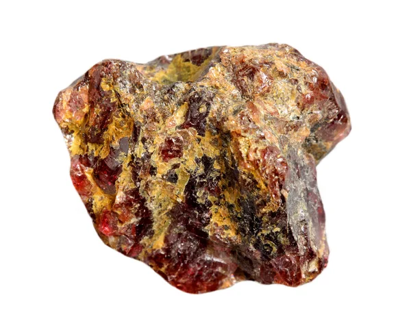 Granatenmineral auf weißem Hintergrund — Stockfoto