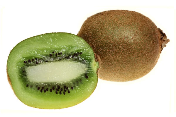 Fruits mûrs d'un kiwi sur fond blanc — Photo