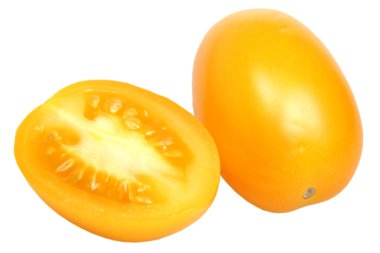 beyaz zemin üzerine sarı domates